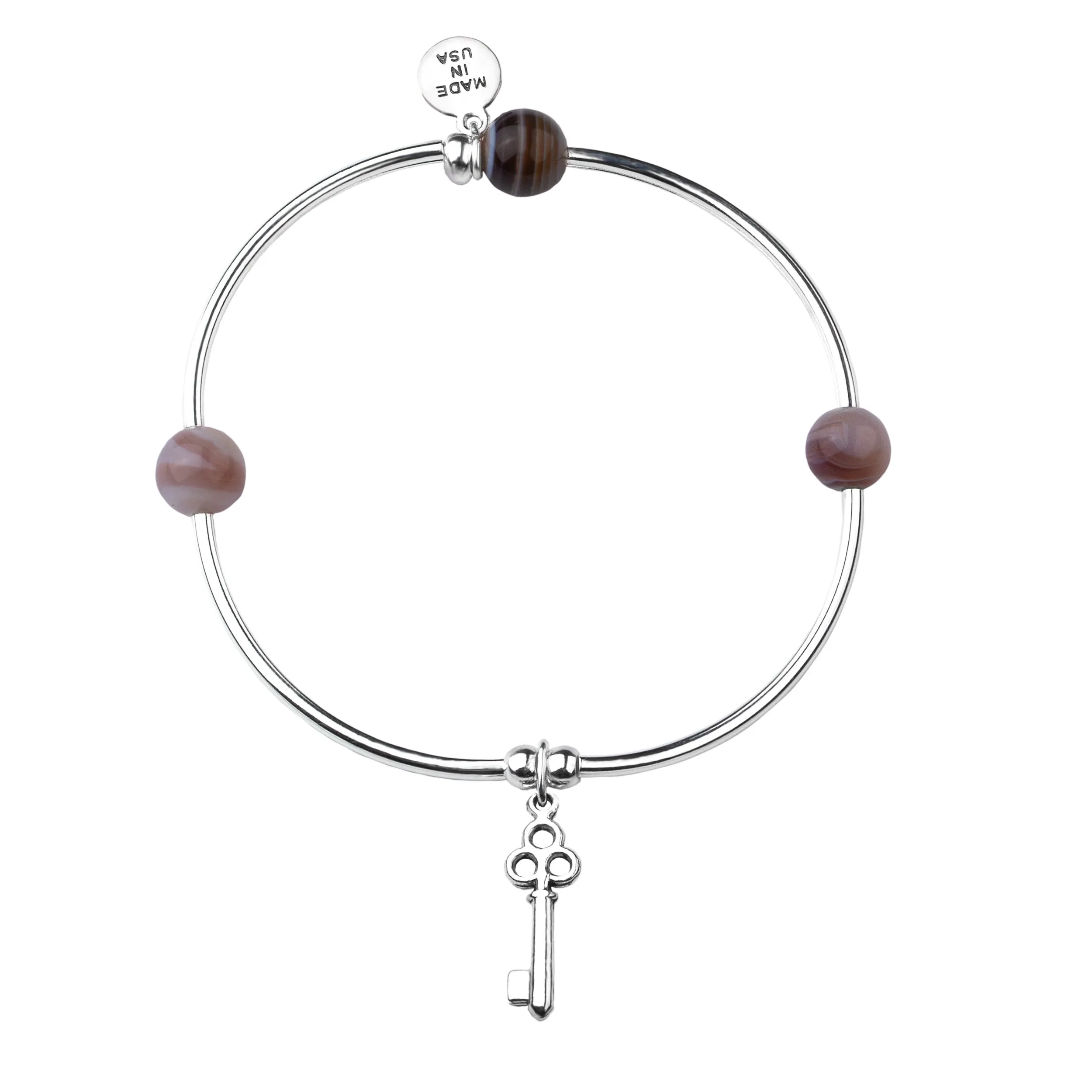 Key | Soft Bangle Charm Bracelet |  Botswana