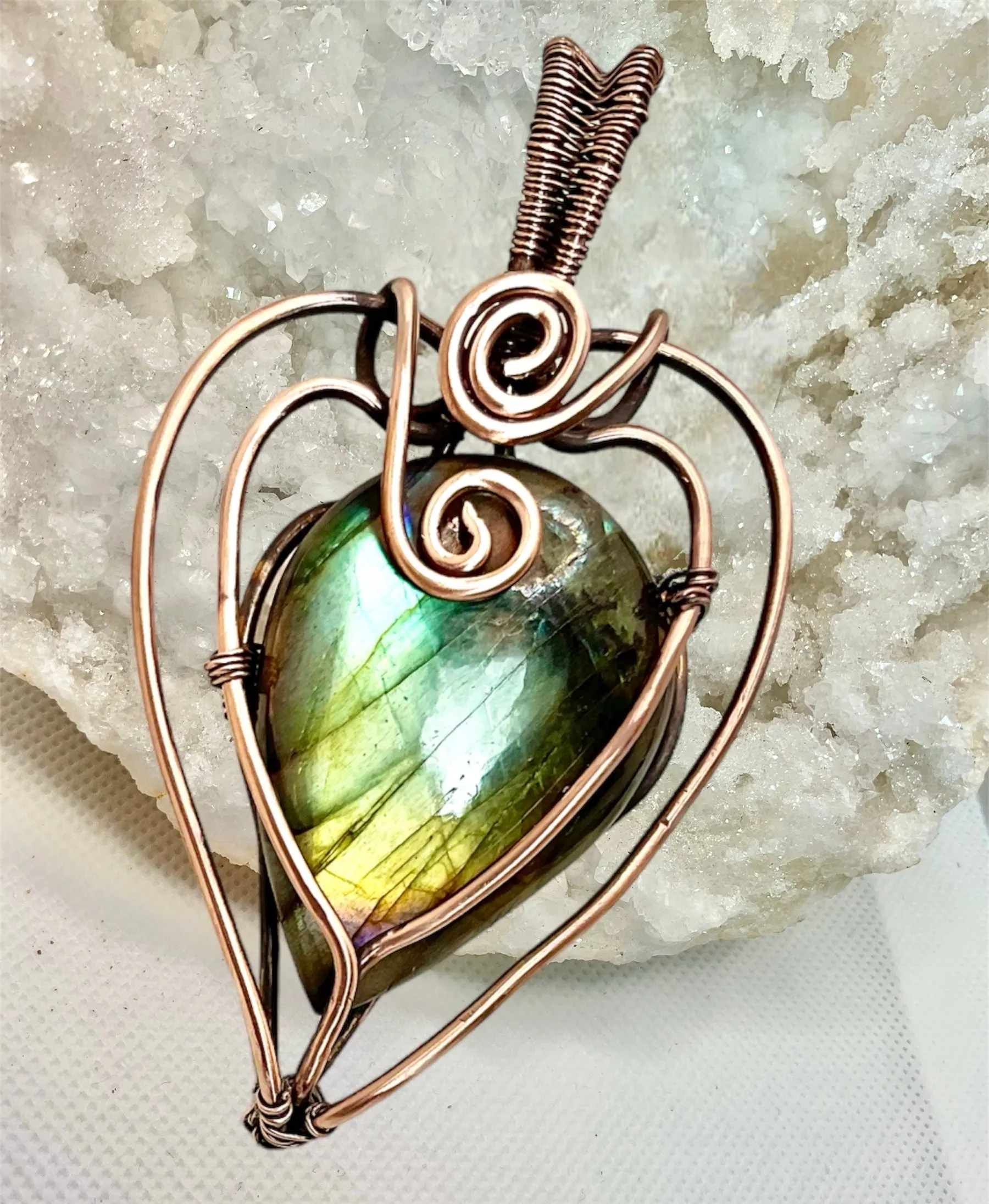 Labradorite Wire Wrapped Pendant