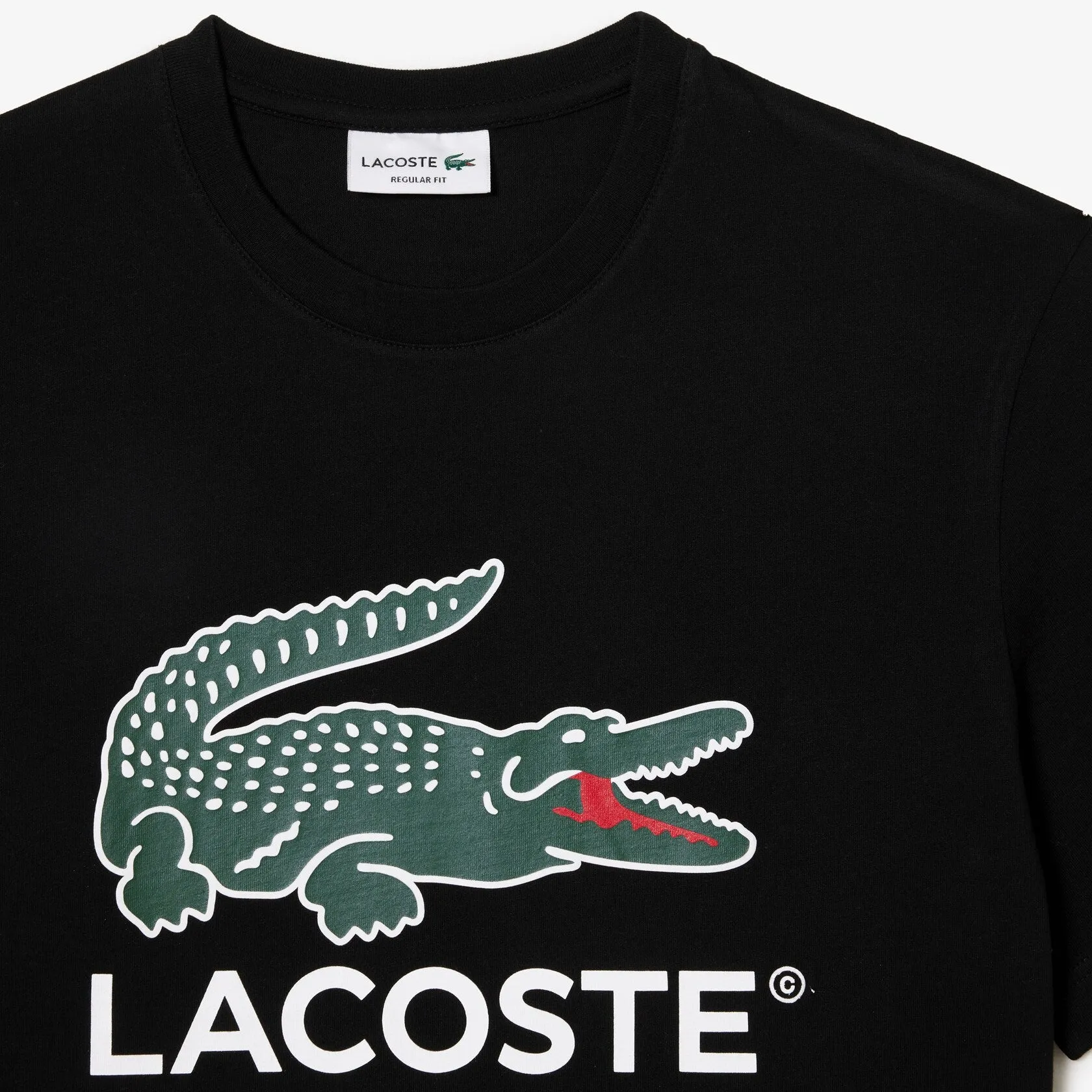 LACOSTE Men's Cotton Jersey Signature Print T-Shirt