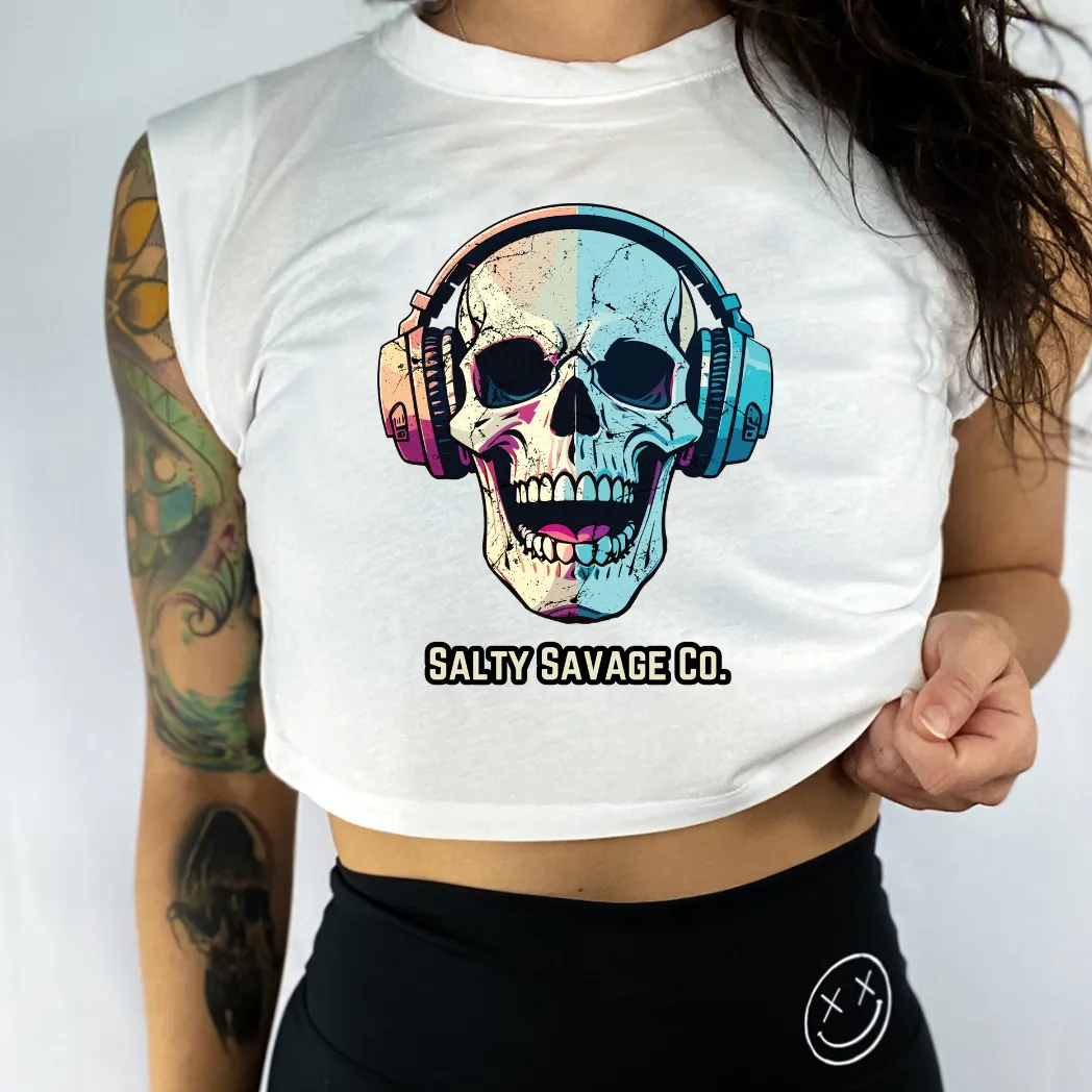 Ladies ”Dead Beats” Cropped Muscle Tank