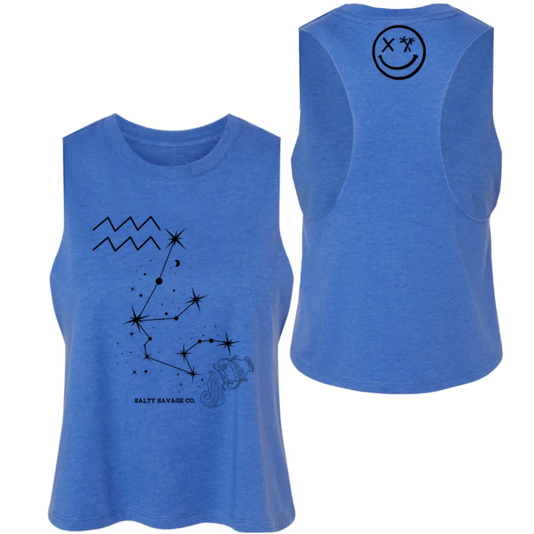 Ladies "Aquarius" Flowy Crop Tank | Zodiac Collection