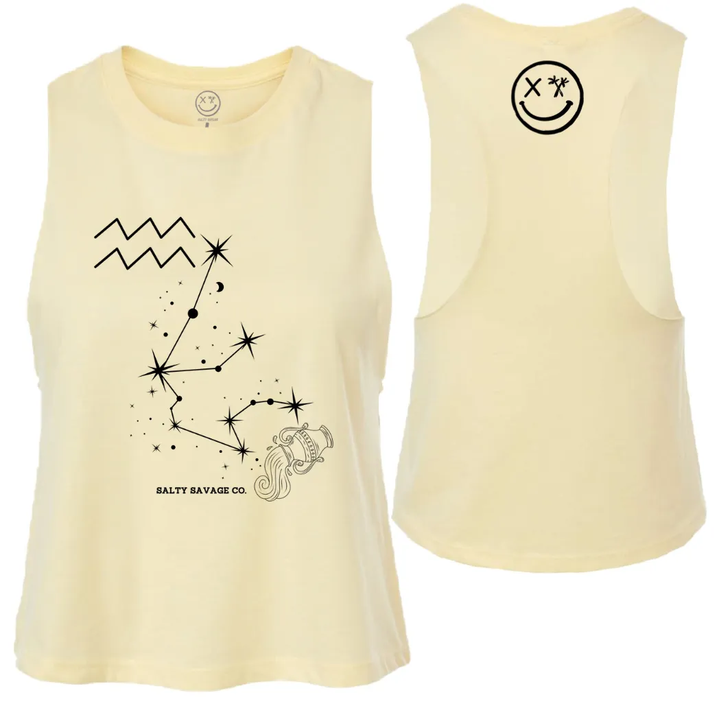 Ladies "Aquarius" Flowy Crop Tank | Zodiac Collection