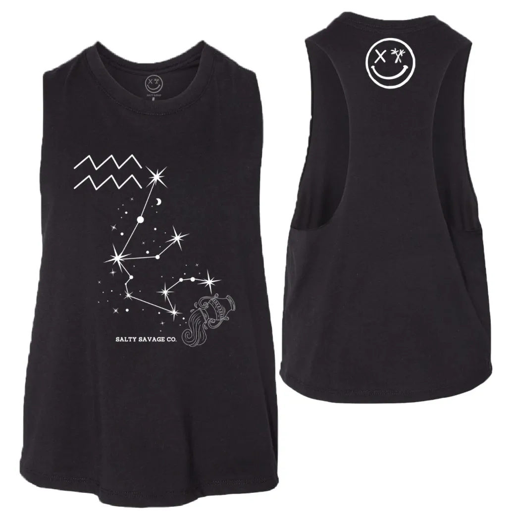 Ladies "Aquarius" Flowy Crop Tank | Zodiac Collection