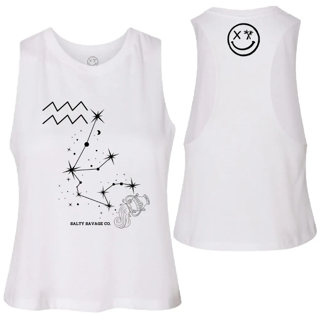 Ladies "Aquarius" Flowy Crop Tank | Zodiac Collection