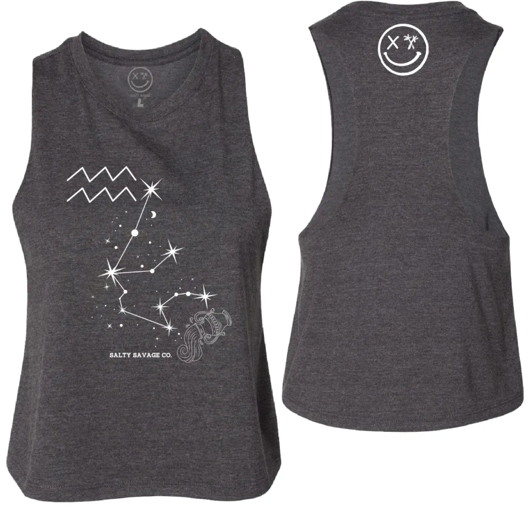 Ladies "Aquarius" Flowy Crop Tank | Zodiac Collection