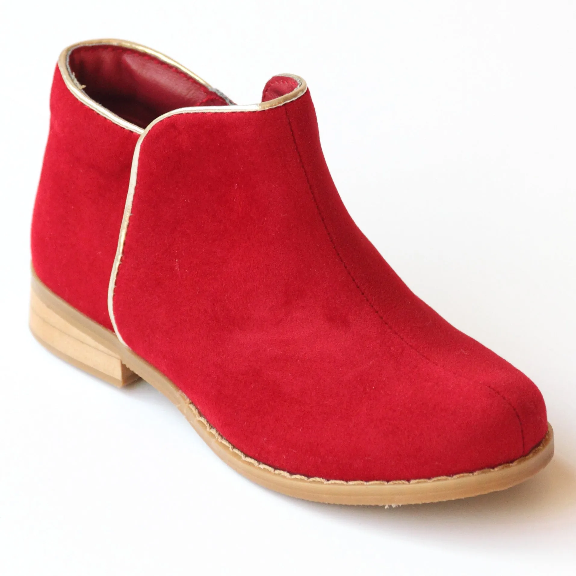 L'Amour Girls Velvet Ankle Boots