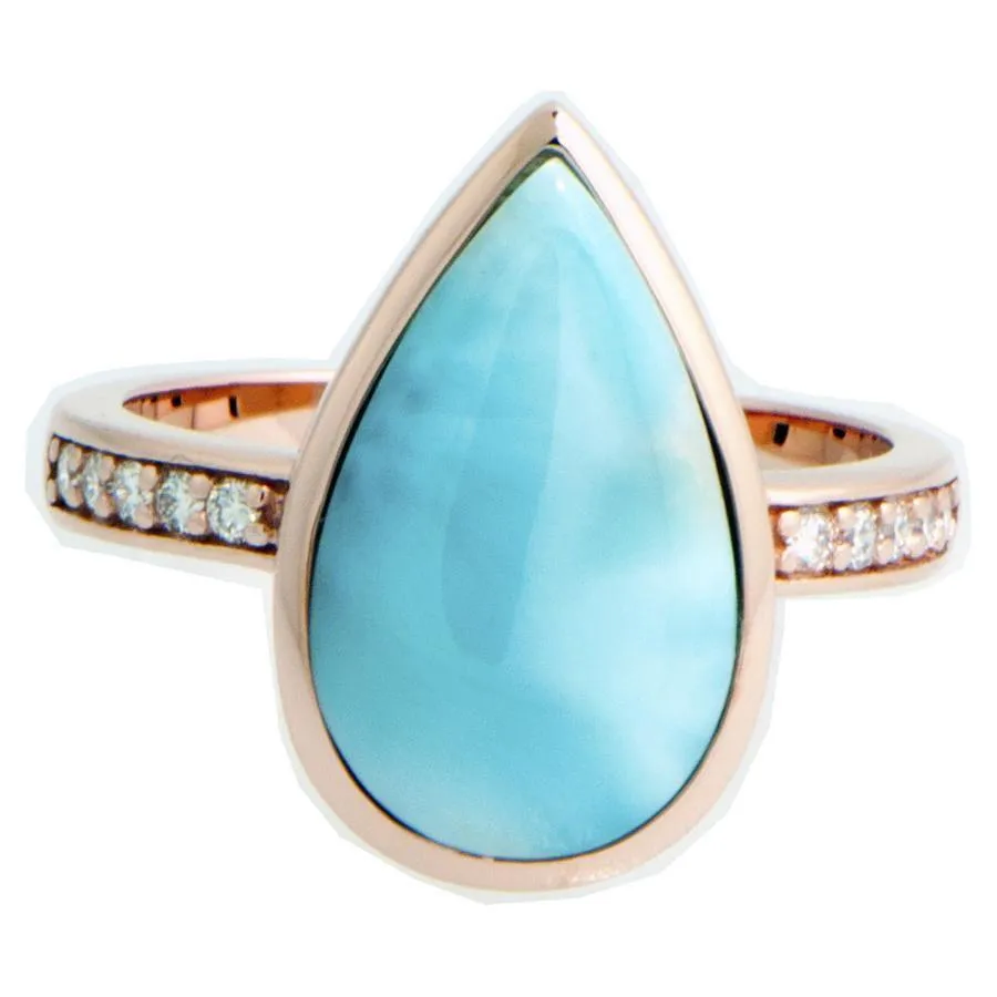 Larimar Teardrop Ring