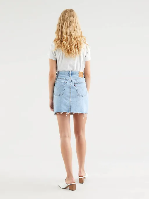 Levi's High-waisted raw cut skirt 778820040 light indigo