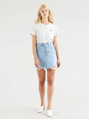 Levi's High-waisted raw cut skirt 778820040 light indigo