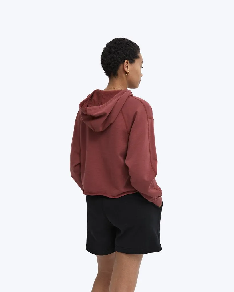 LIGHTWEIGHT TERRY CUT-OFF HOODIE WOMENS RC-W3104