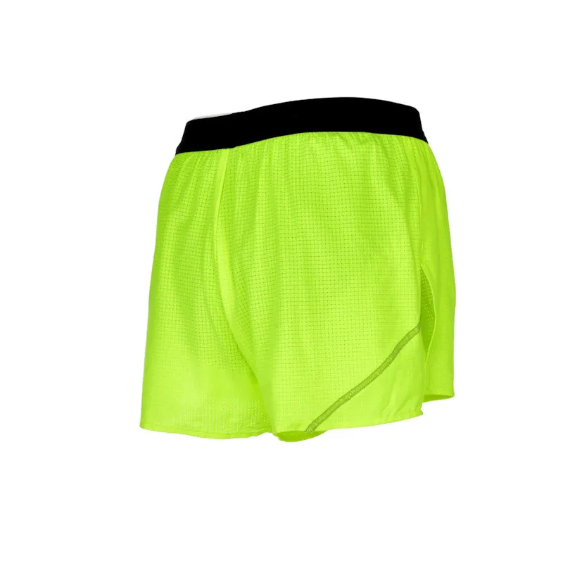 Men's Aeropro 3" Half Split Shorts- Neon Yellow