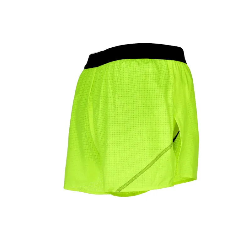 Men's Aeropro 3" Half Split Shorts- Neon Yellow