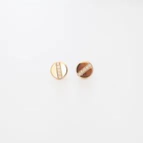 Midi Bitty Pavé Diamond Line Disc Studs