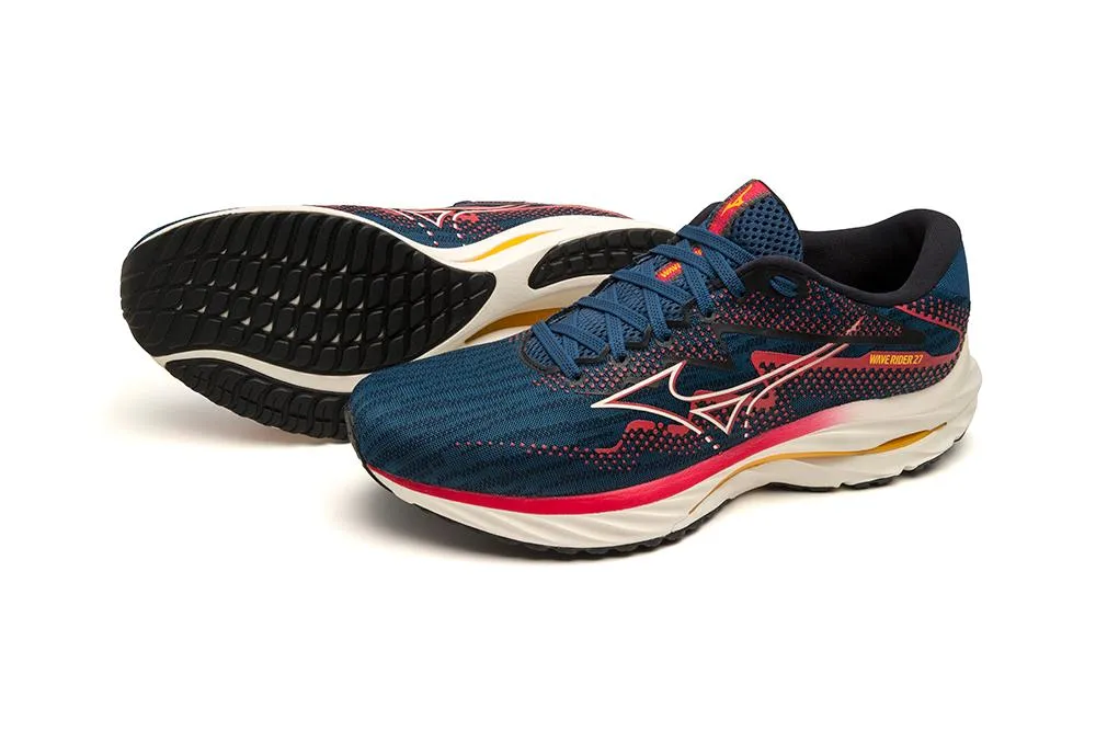 Mizuno Men's Wave Rider 27 - Blue Opal/Papyrus