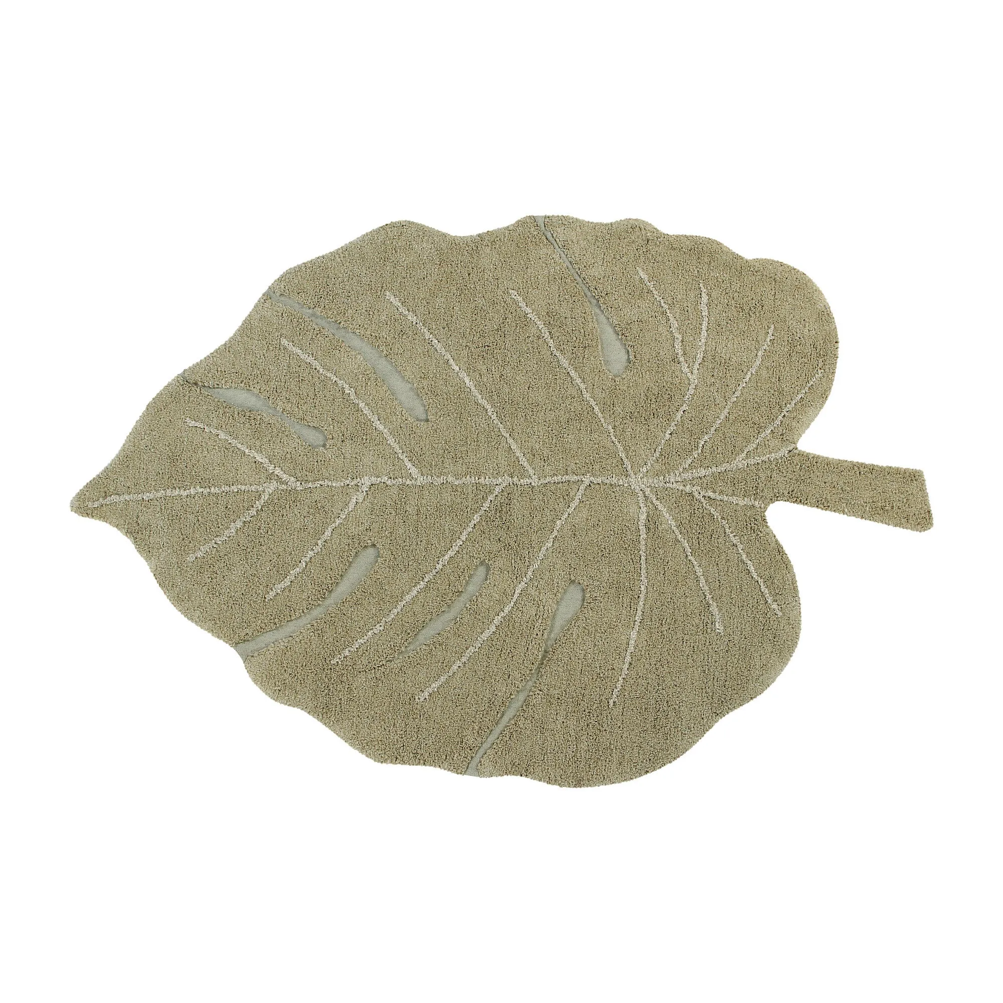 Monstera Washable Rug - Olive