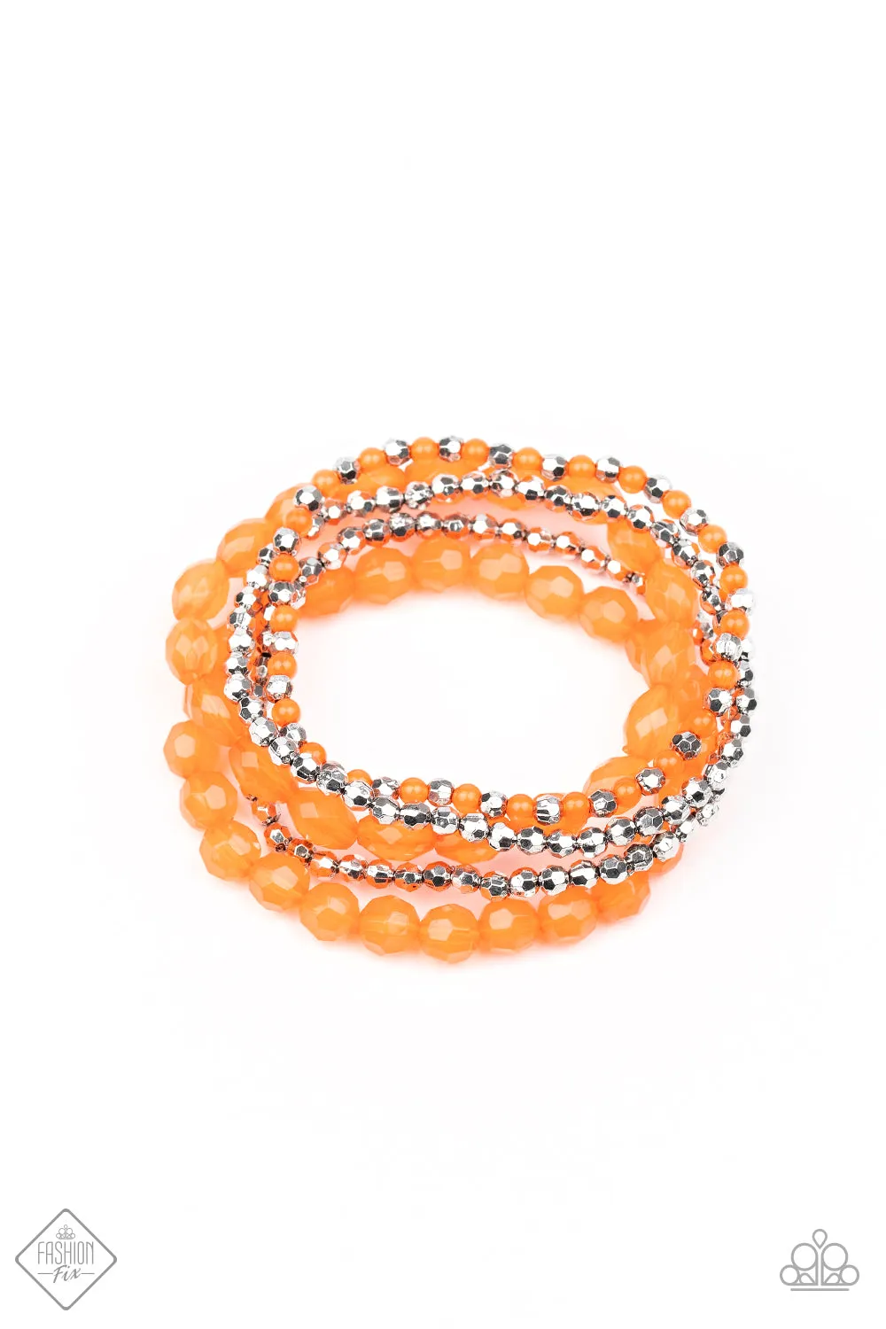 Paparazzi Accessories - Sugary Sweet #GM-0620 - Orange Bracelet Fashion Fix June 2020