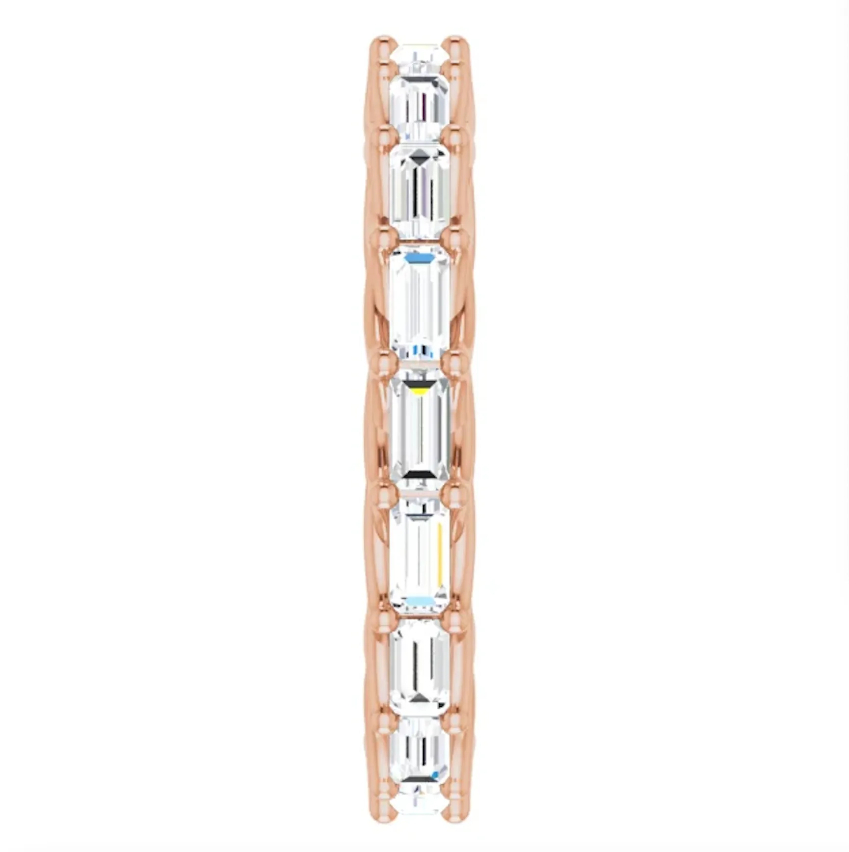 PARIS 2 Carat Baguette-Cut Diamond Eternity Ring Rose Gold 15 pointer G Color VS1 Clarity Lucida Prong Band By Mike Nekta NYC