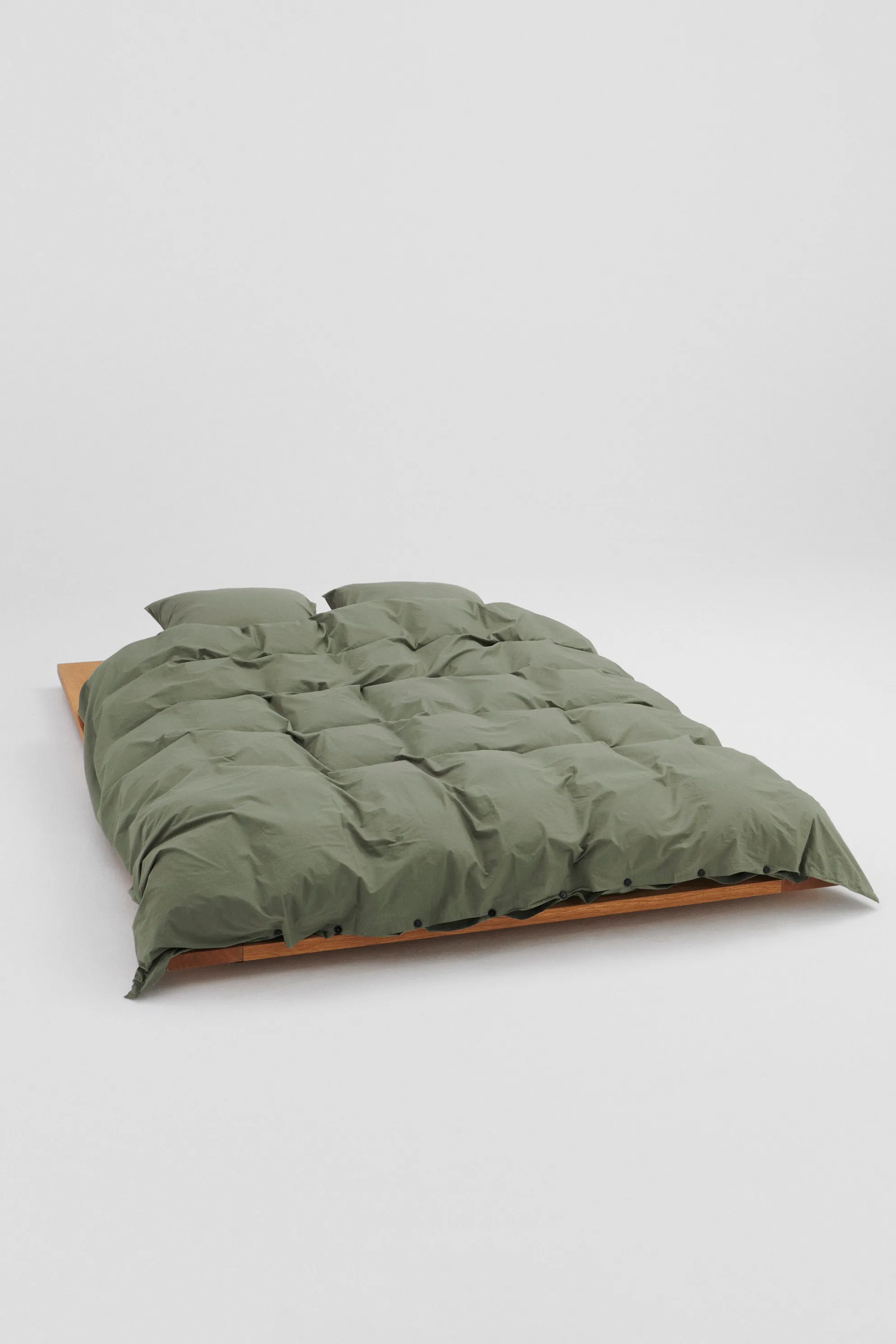 Percale King Duvet Olive Green