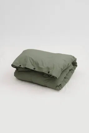 Percale King Duvet Olive Green