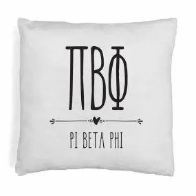 Pi Phi Greek Boho Sorority Throw Pillow Cover for Dorm or Apartment