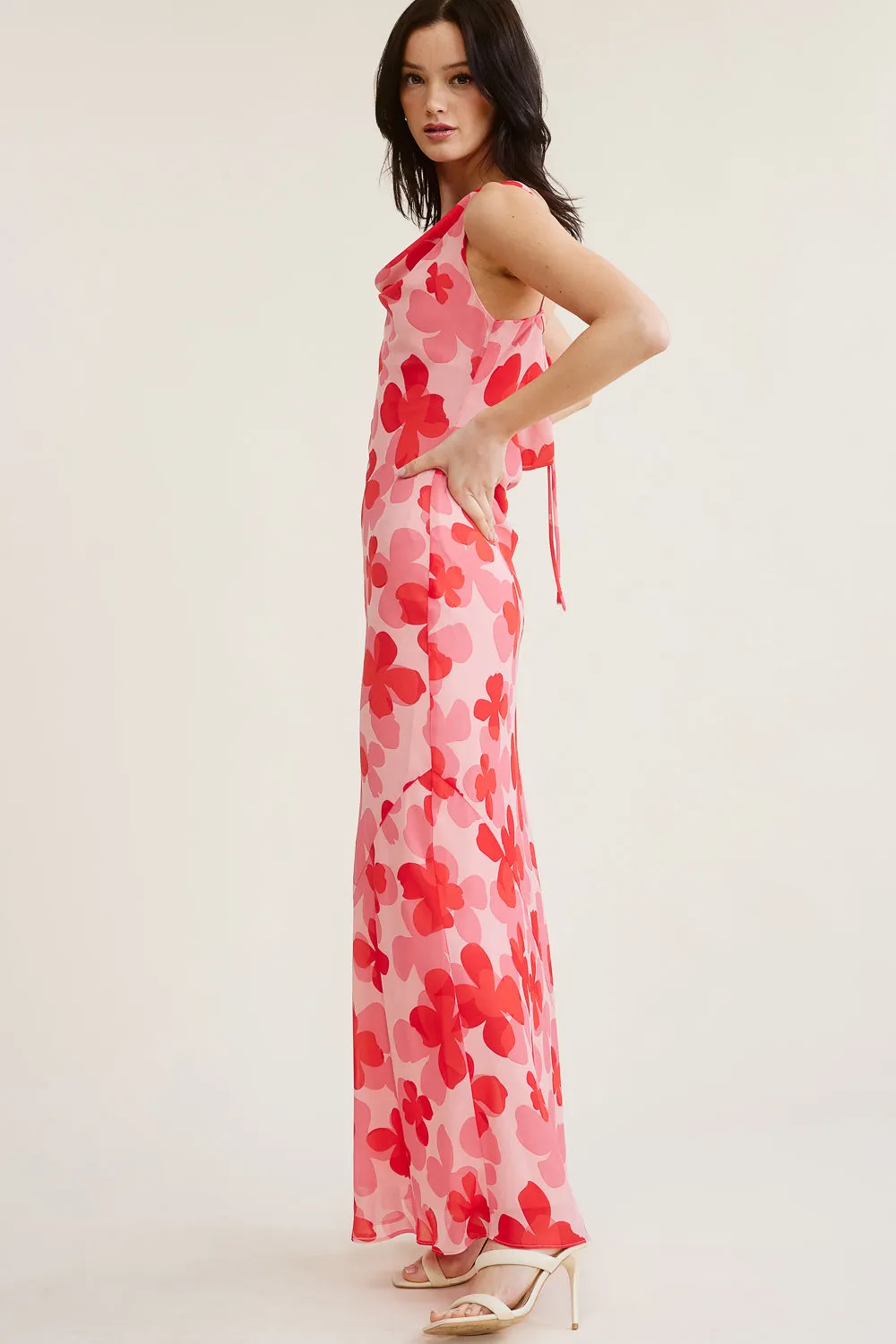 Pink Floral Maxi Dress