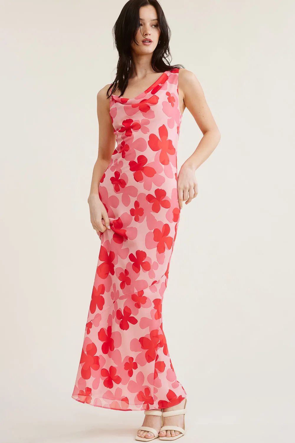 Pink Floral Maxi Dress