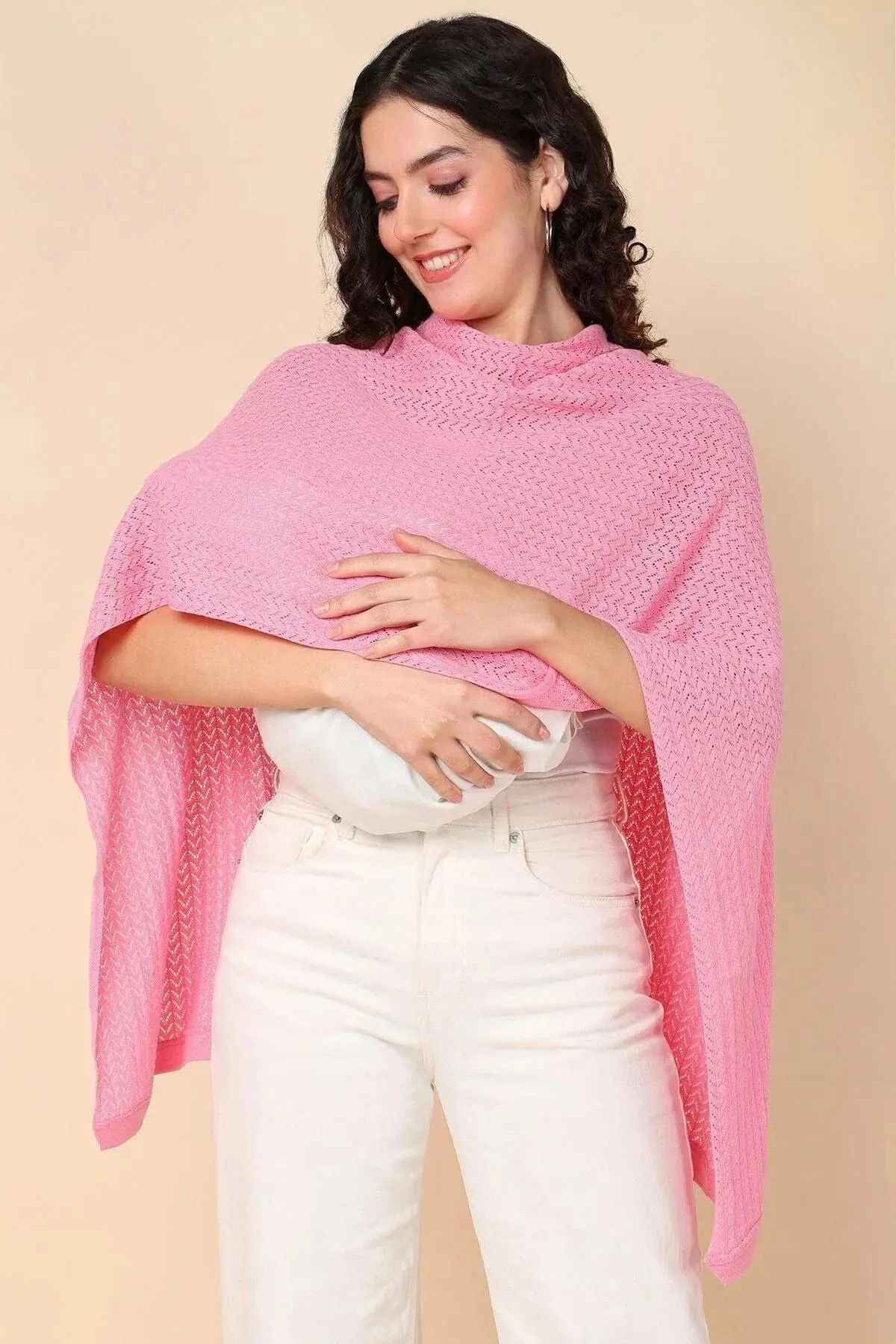 Pink Ocean Waves Feeding & Nursing Cover