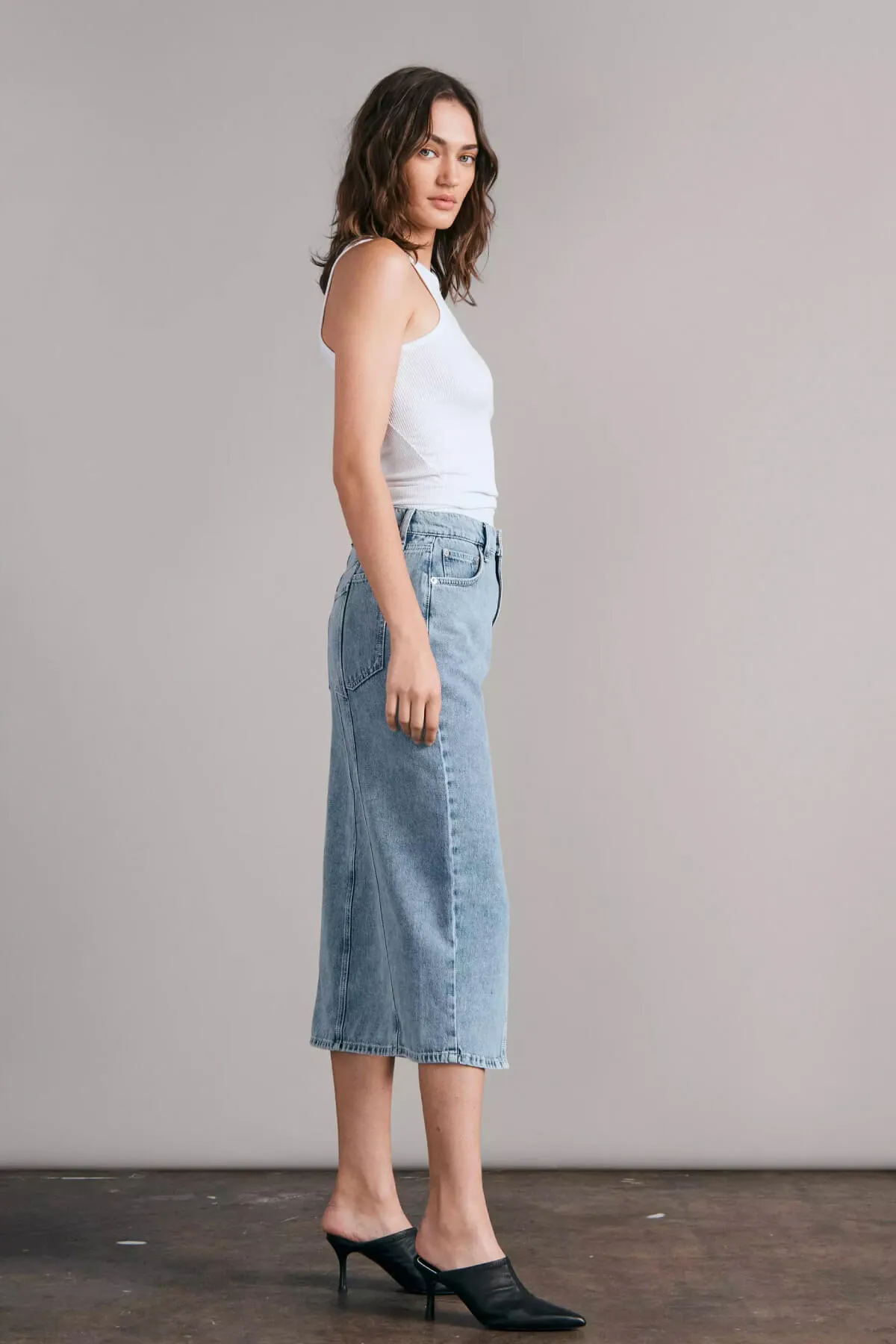 Rag & Bone Pencil Splice Denim Midi Skirt - Alisha