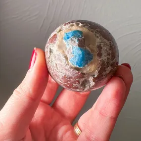 Rare Half-Polished Cavansite Sphere