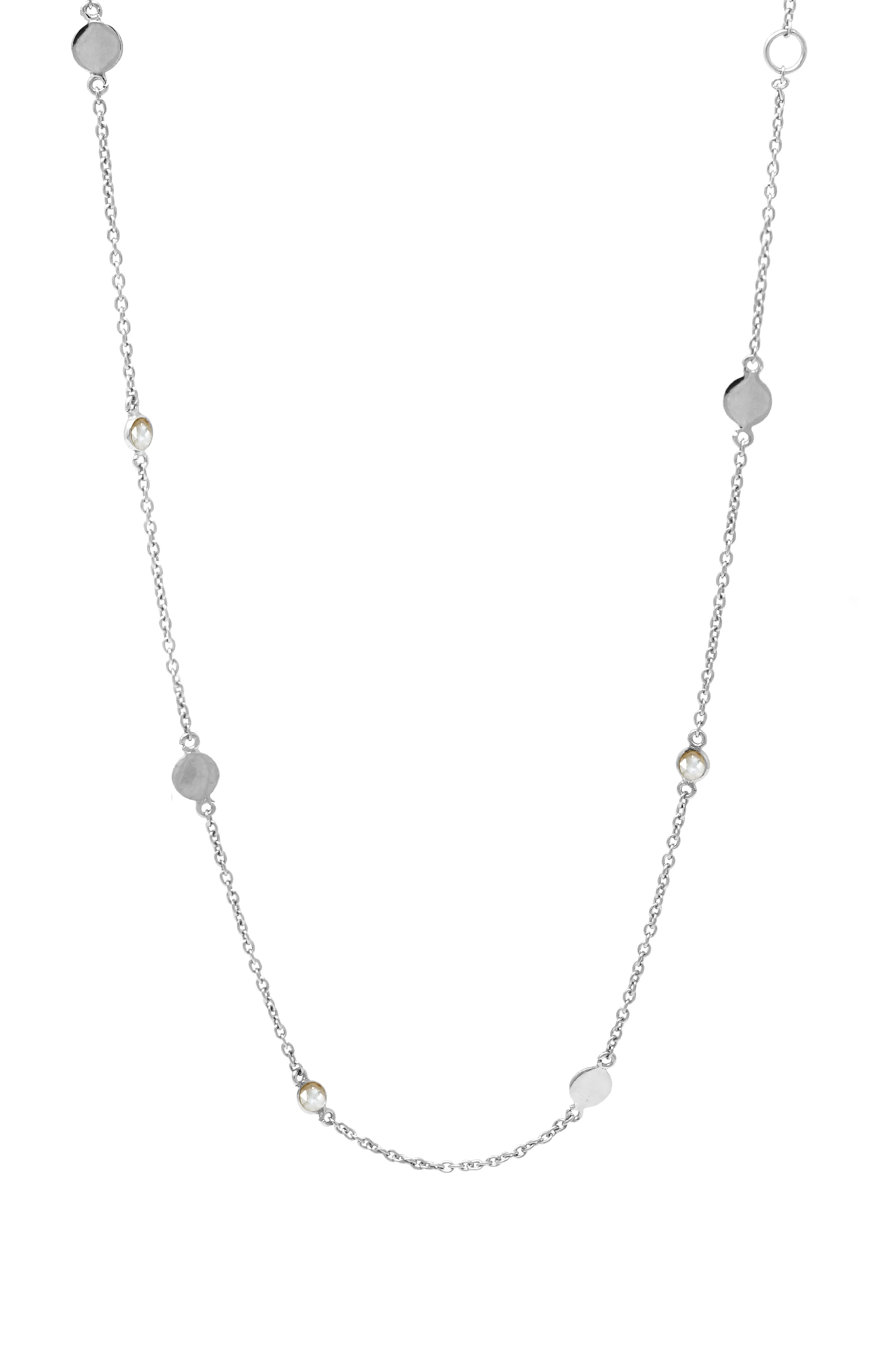 Retro Sparkle Station Gold Plated Sterling Silver Chain Necklace