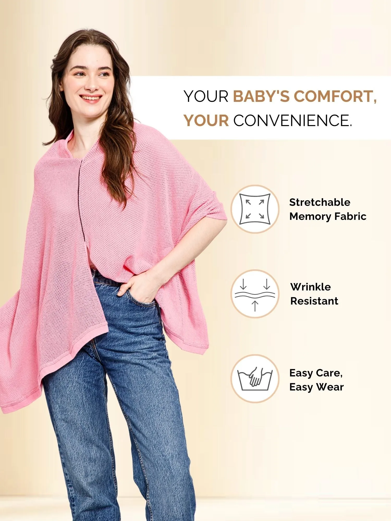 Rosy Pink Honeycomb Feeding & Nursing Cover