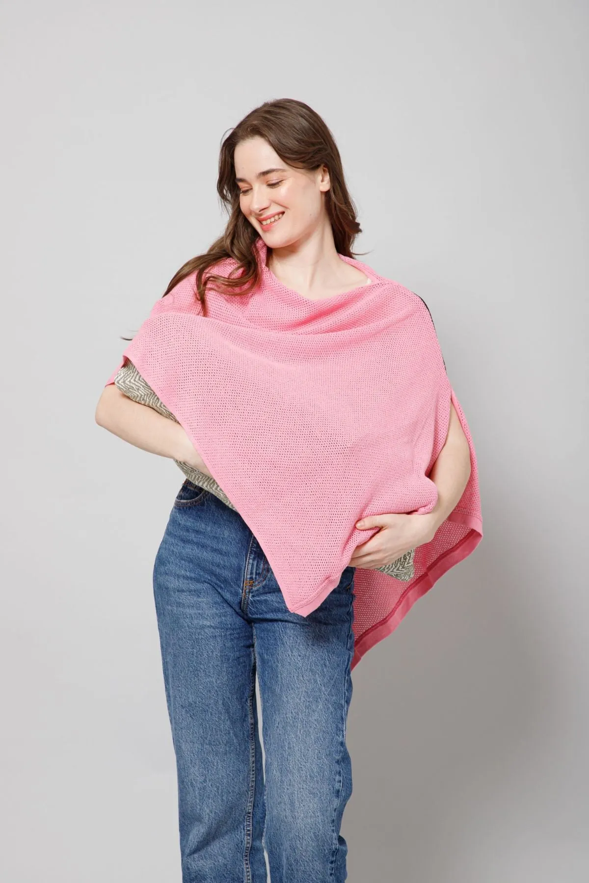 Rosy Pink Honeycomb Feeding & Nursing Cover