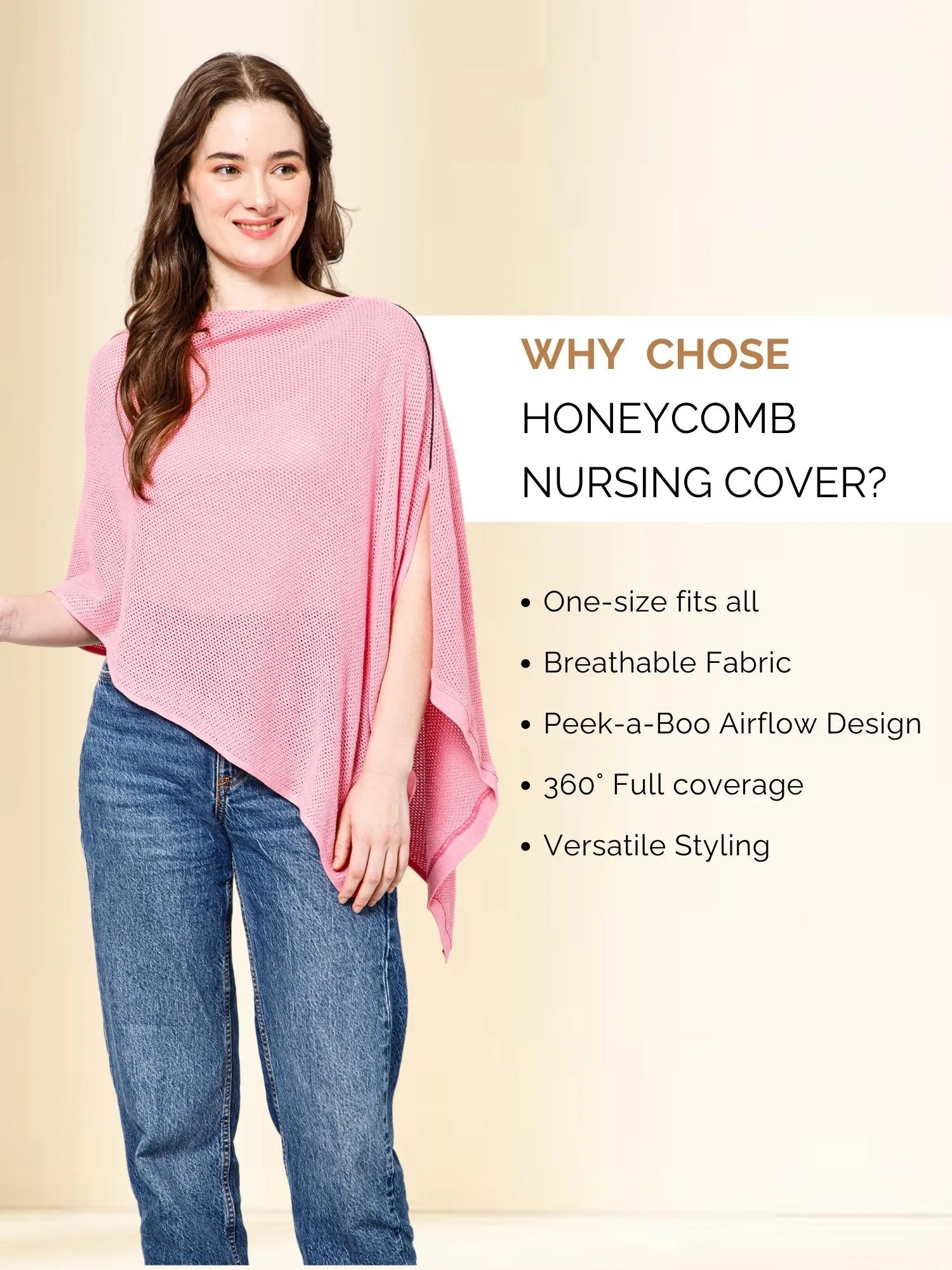 Rosy Pink Honeycomb Feeding & Nursing Cover