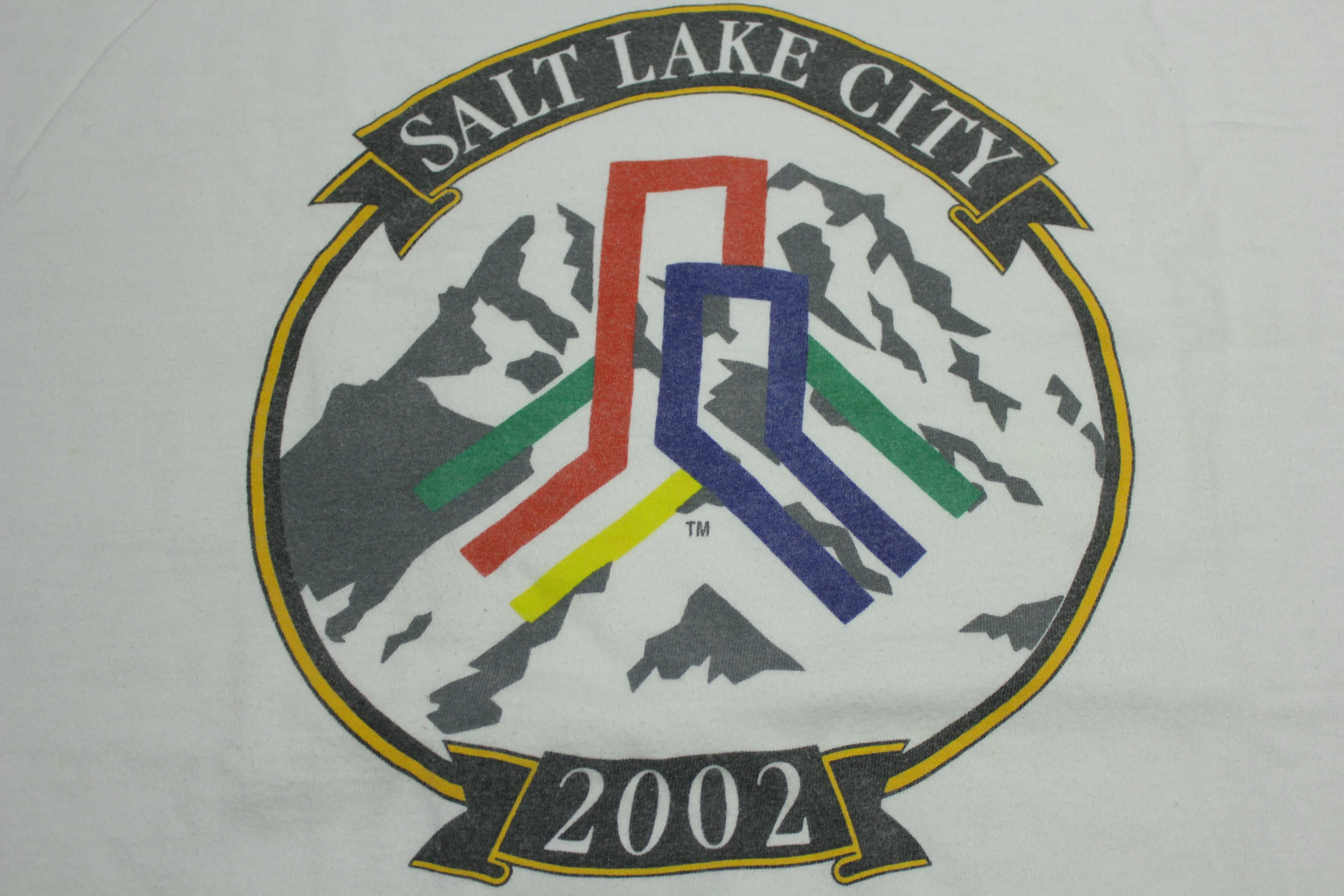 Salt Lake City 2002 Winter Olympics Vintage Logo Hanes Made in USA T-Shirt