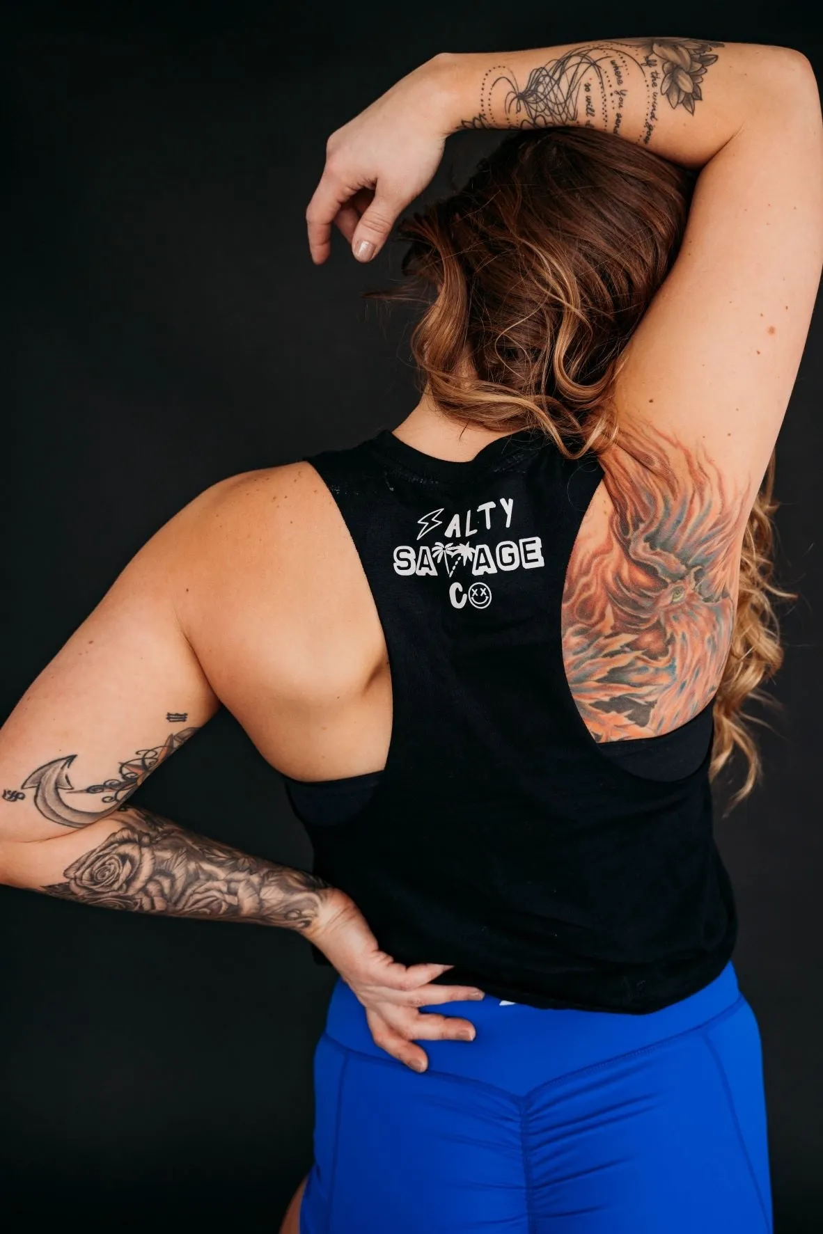 Salty Savage Ladies "Cardio?" Flowy Crop Tank