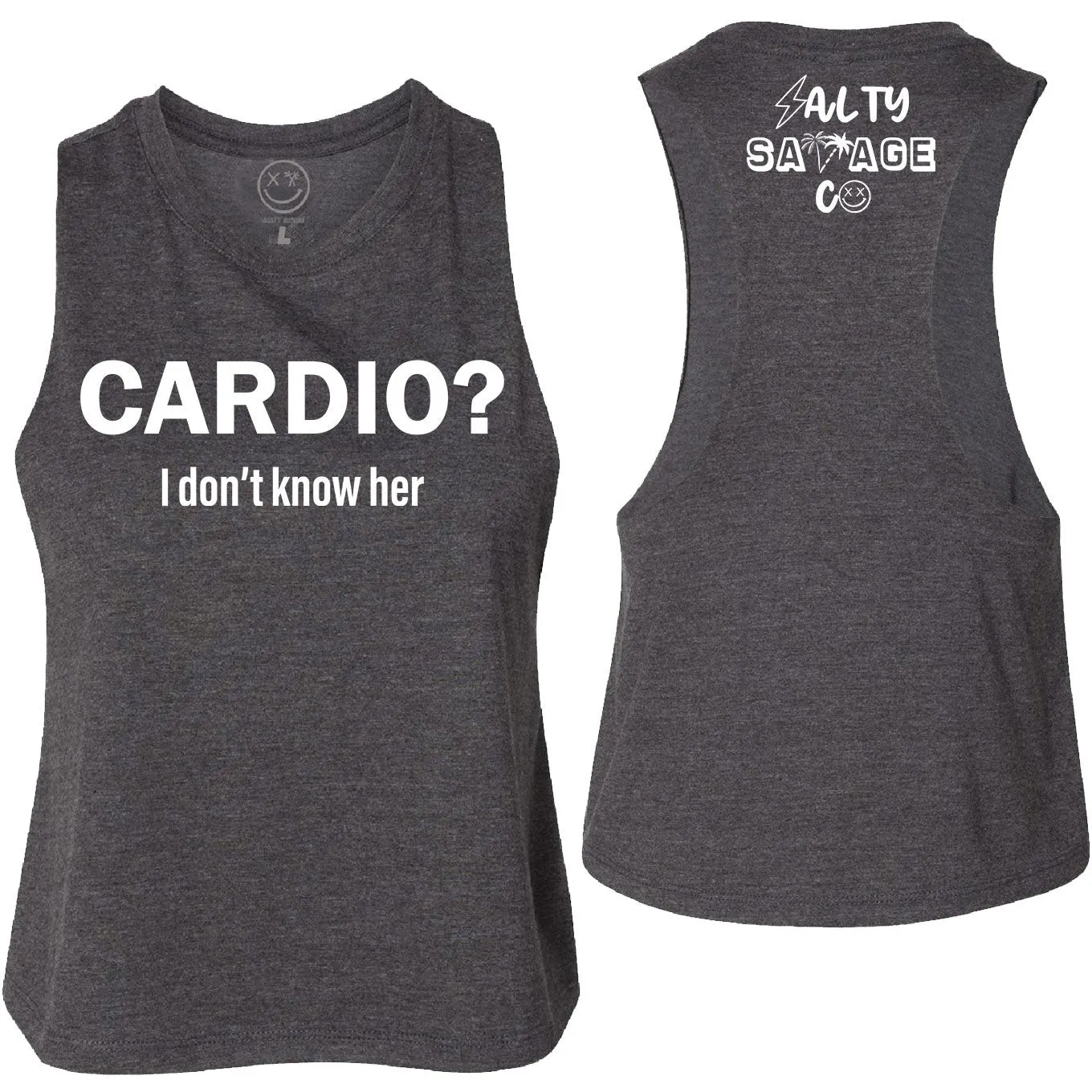 Salty Savage Ladies "Cardio?" Flowy Crop Tank