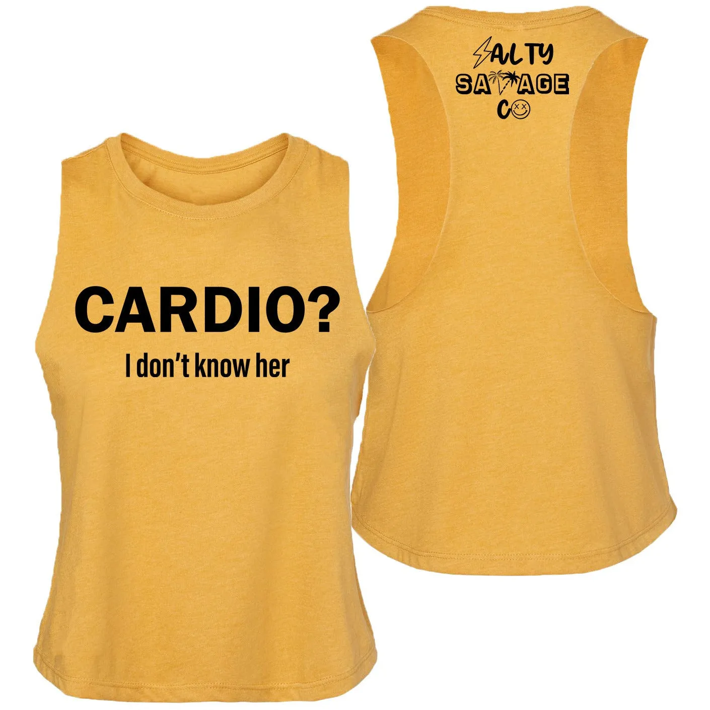 Salty Savage Ladies "Cardio?" Flowy Crop Tank