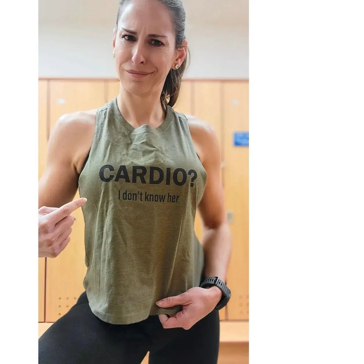 Salty Savage Ladies "Cardio?" Flowy Crop Tank