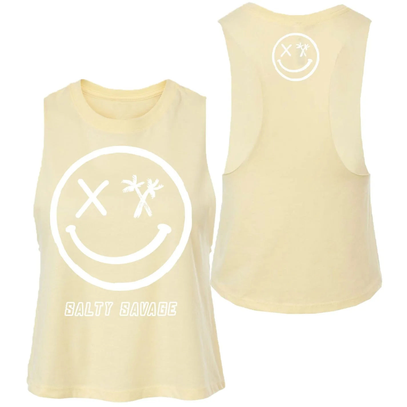 Salty Savage Ladies "Digital Splice Smile" Flowy Crop Tank