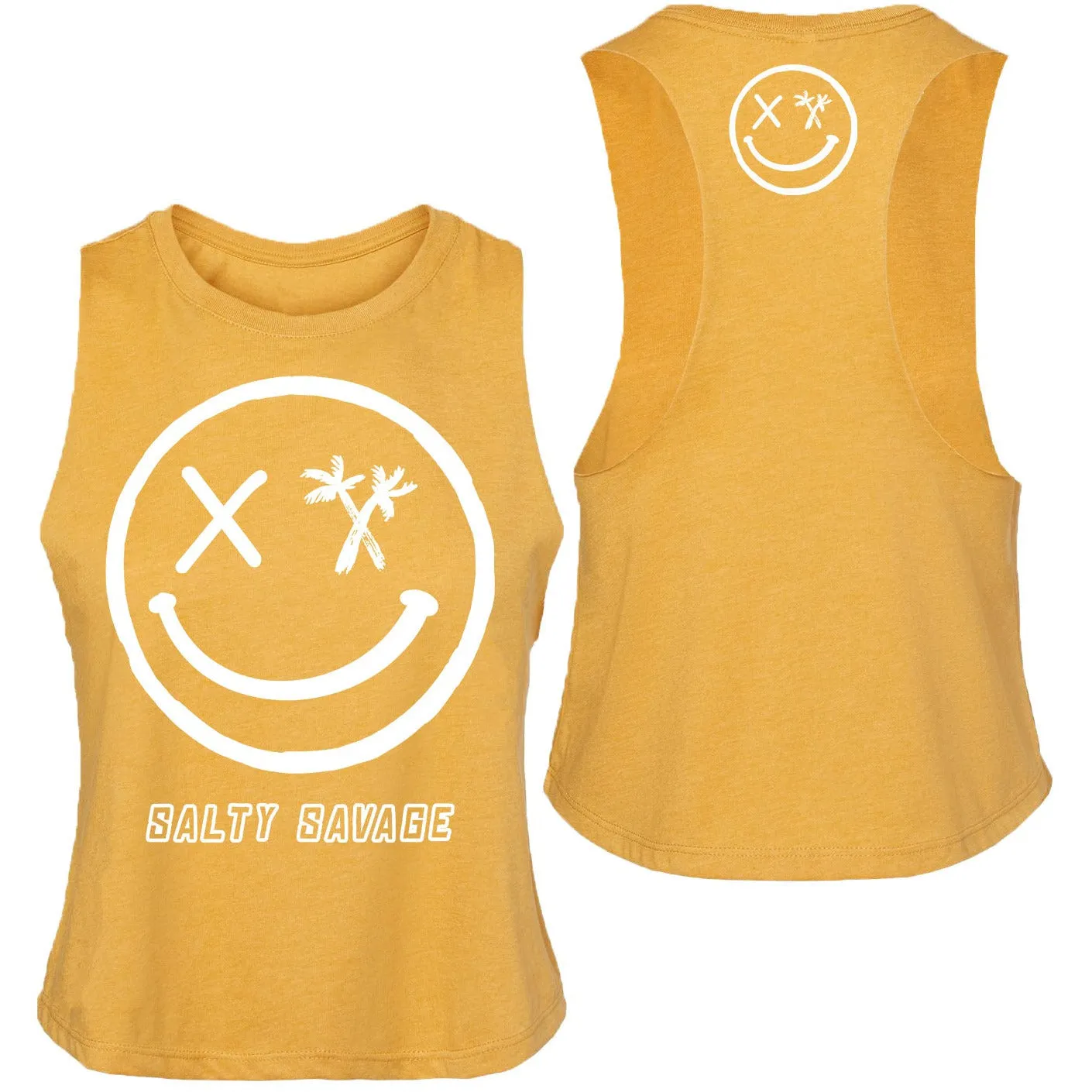 Salty Savage Ladies "Digital Splice Smile" Flowy Crop Tank