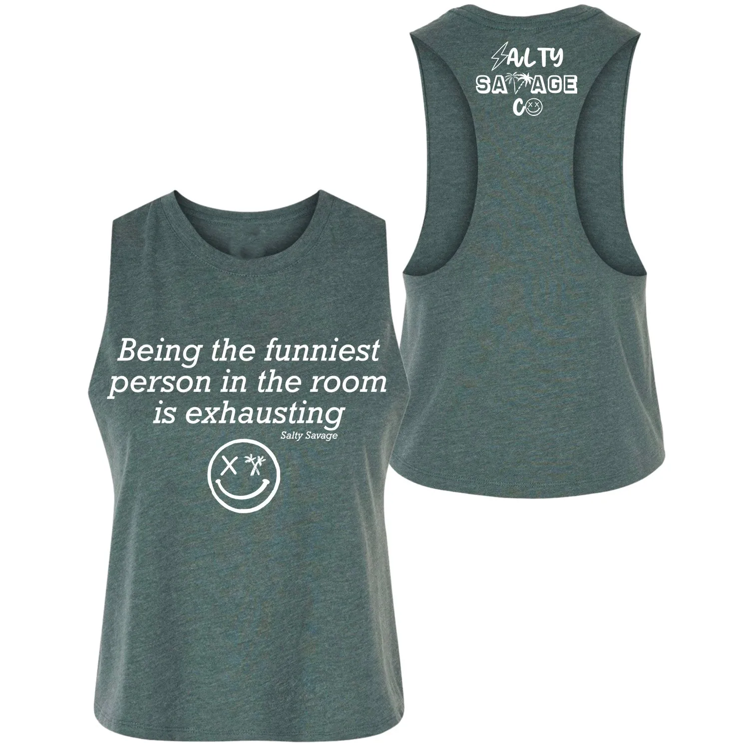 Salty Savage Ladies "Funniest" Flowy Crop Tank