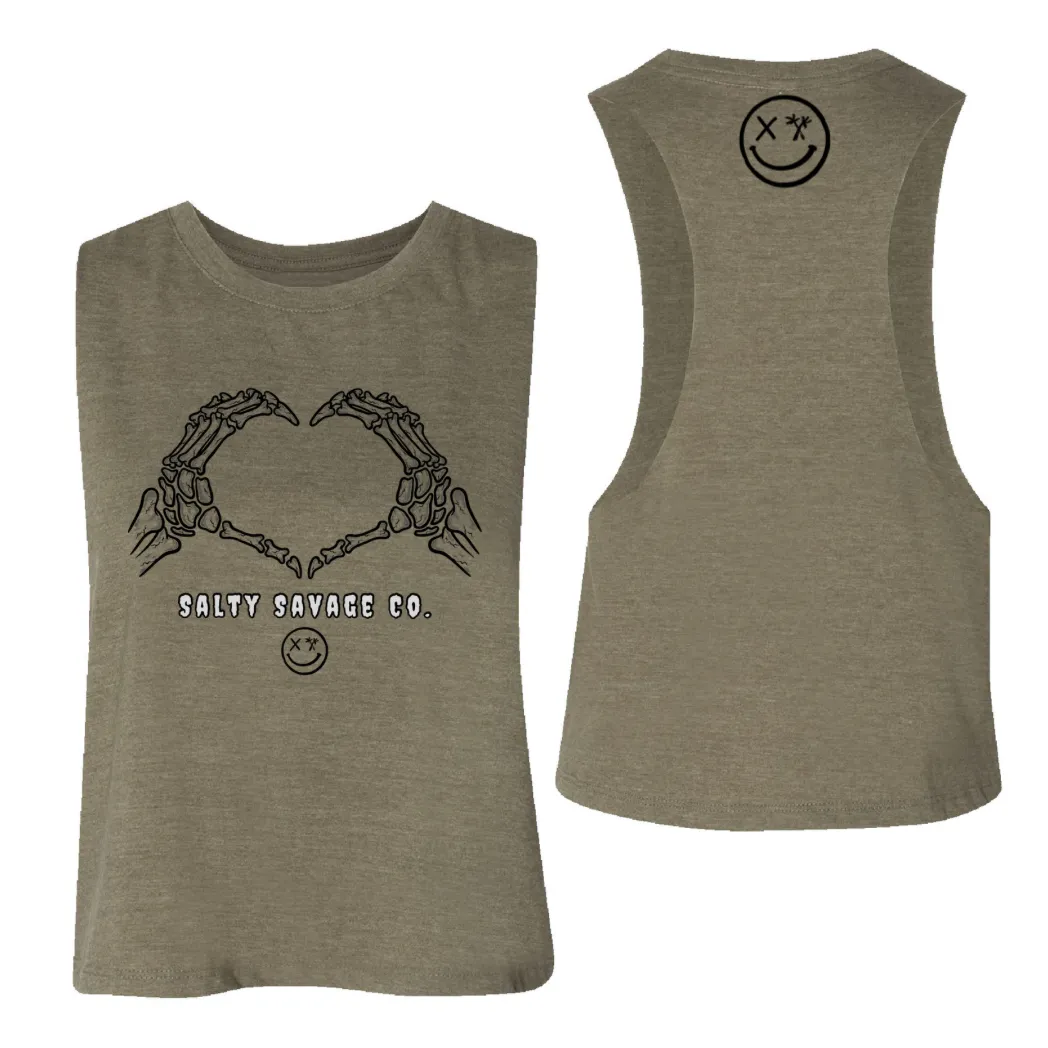 Salty Savage Ladies "Live, Love, Die" Flowy Crop Tank