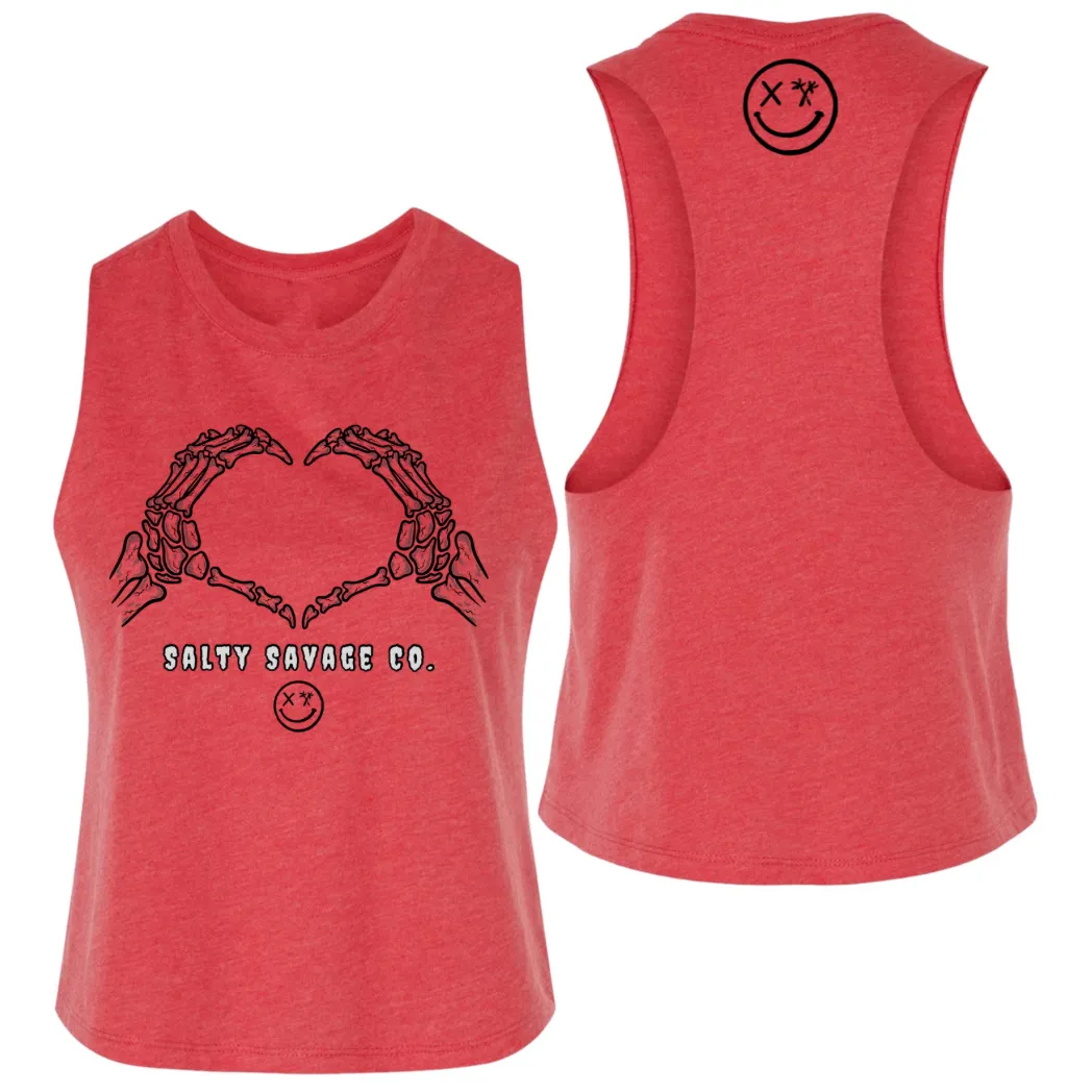 Salty Savage Ladies "Live, Love, Die" Flowy Crop Tank