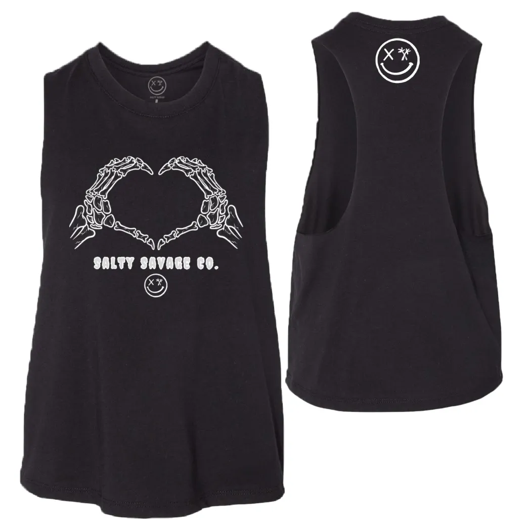 Salty Savage Ladies "Live, Love, Die" Flowy Crop Tank