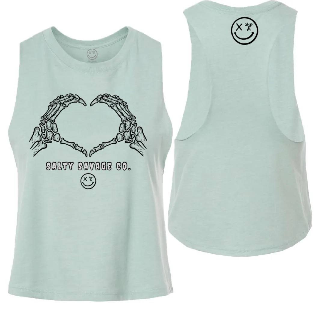 Salty Savage Ladies "Live, Love, Die" Flowy Crop Tank