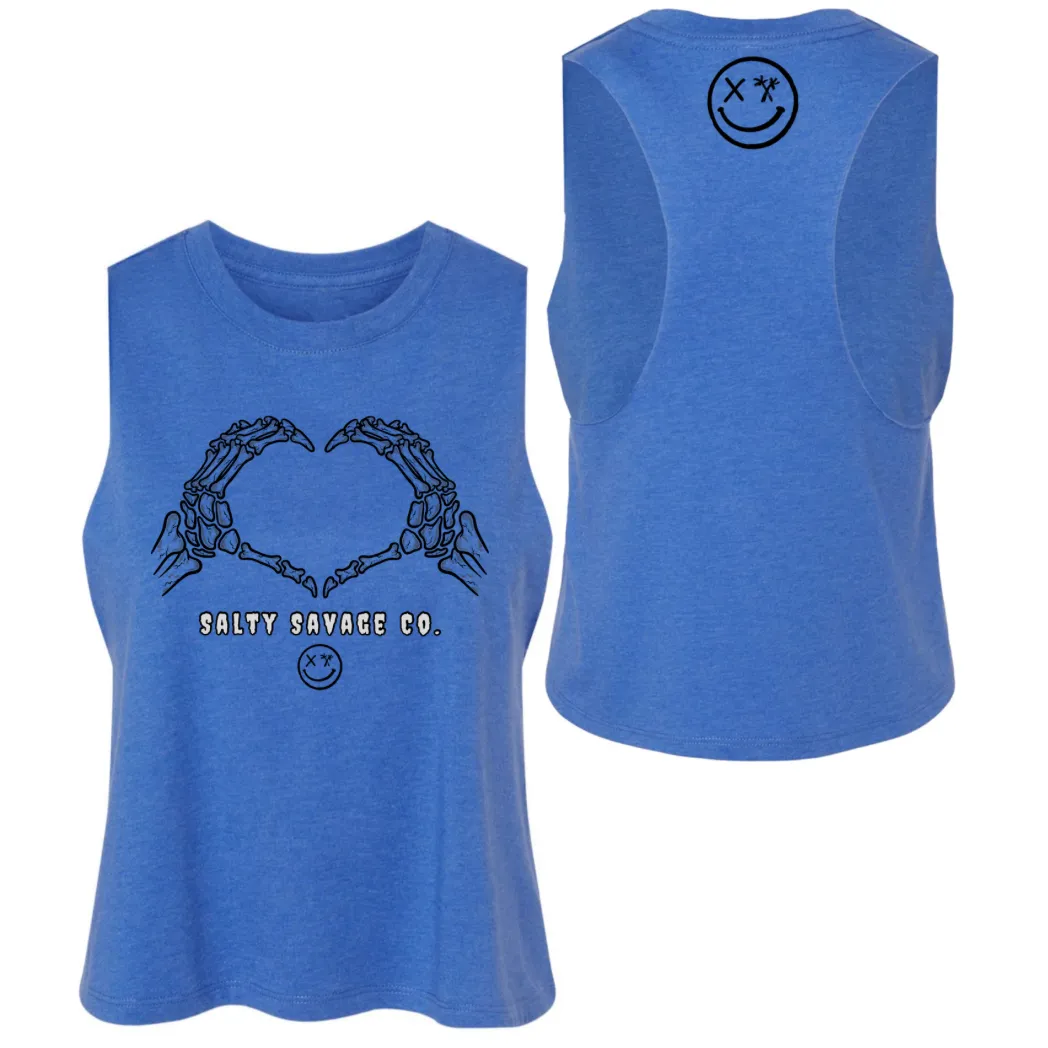 Salty Savage Ladies "Live, Love, Die" Flowy Crop Tank