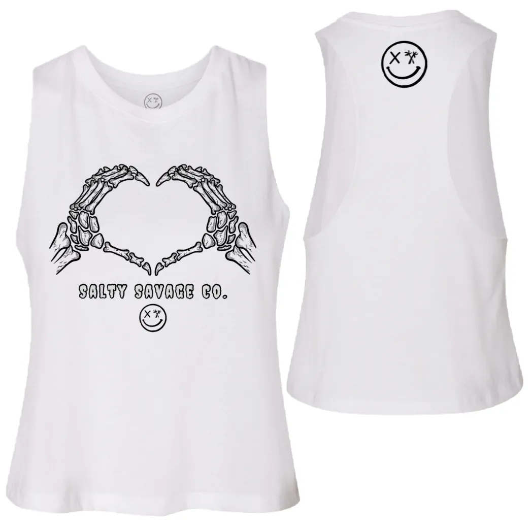 Salty Savage Ladies "Live, Love, Die" Flowy Crop Tank