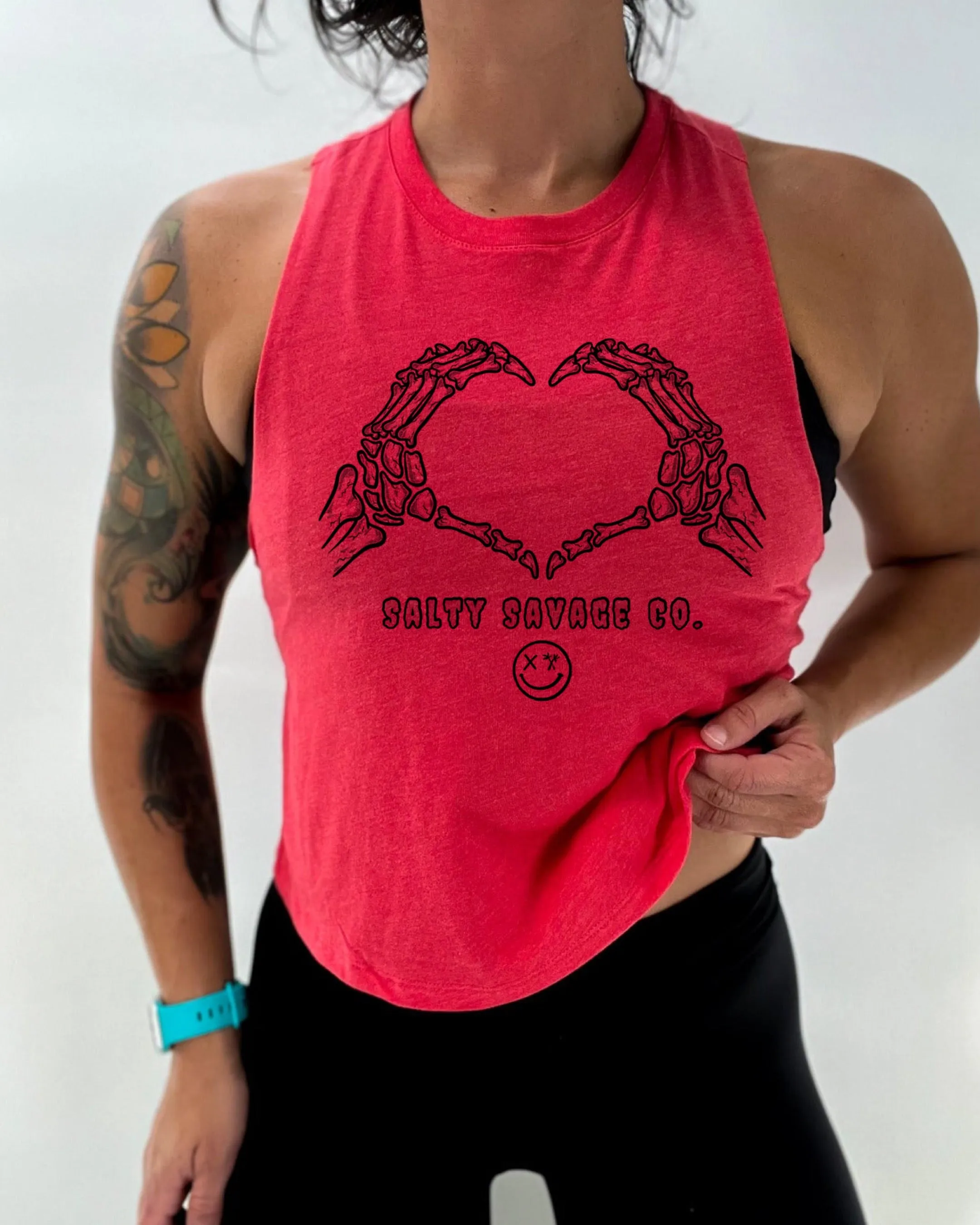 Salty Savage Ladies "Live, Love, Die" Flowy Crop Tank