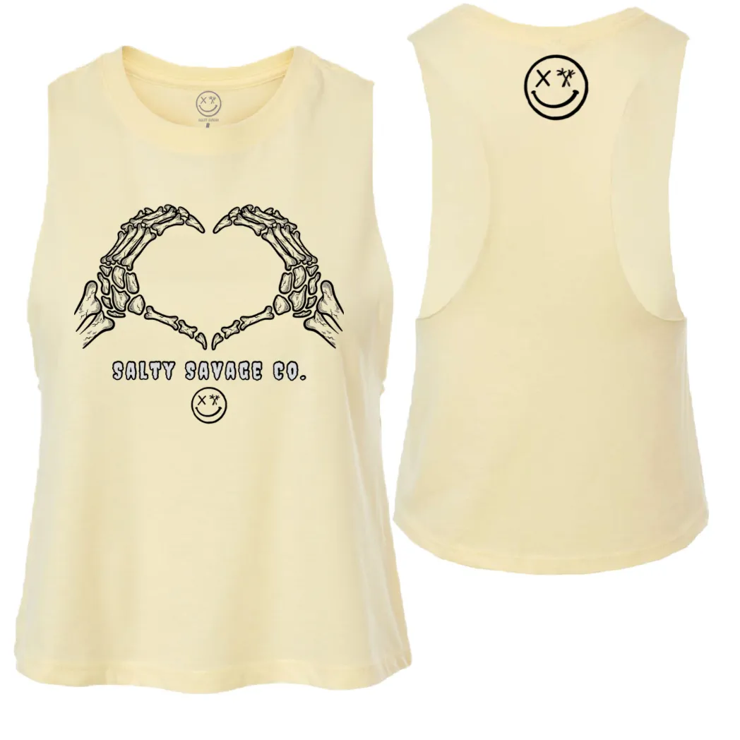 Salty Savage Ladies "Live, Love, Die" Flowy Crop Tank