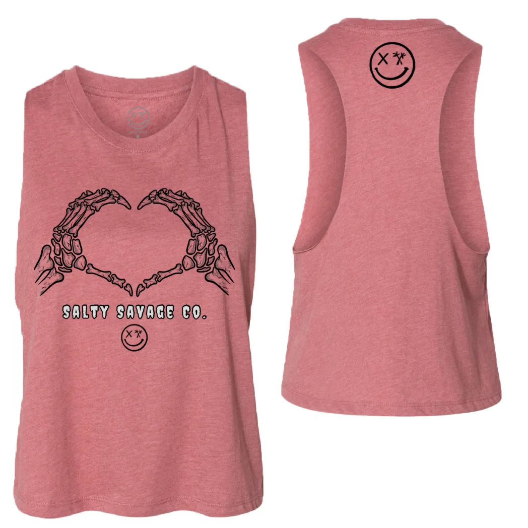 Salty Savage Ladies "Live, Love, Die" Flowy Crop Tank